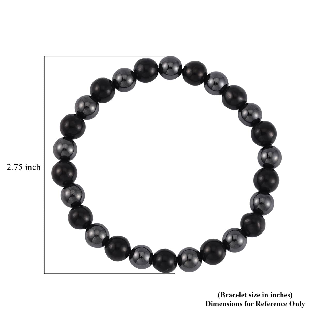 Shungite and Magnetic Hematite Stretch Bracelet 84.00 ctw image number 3