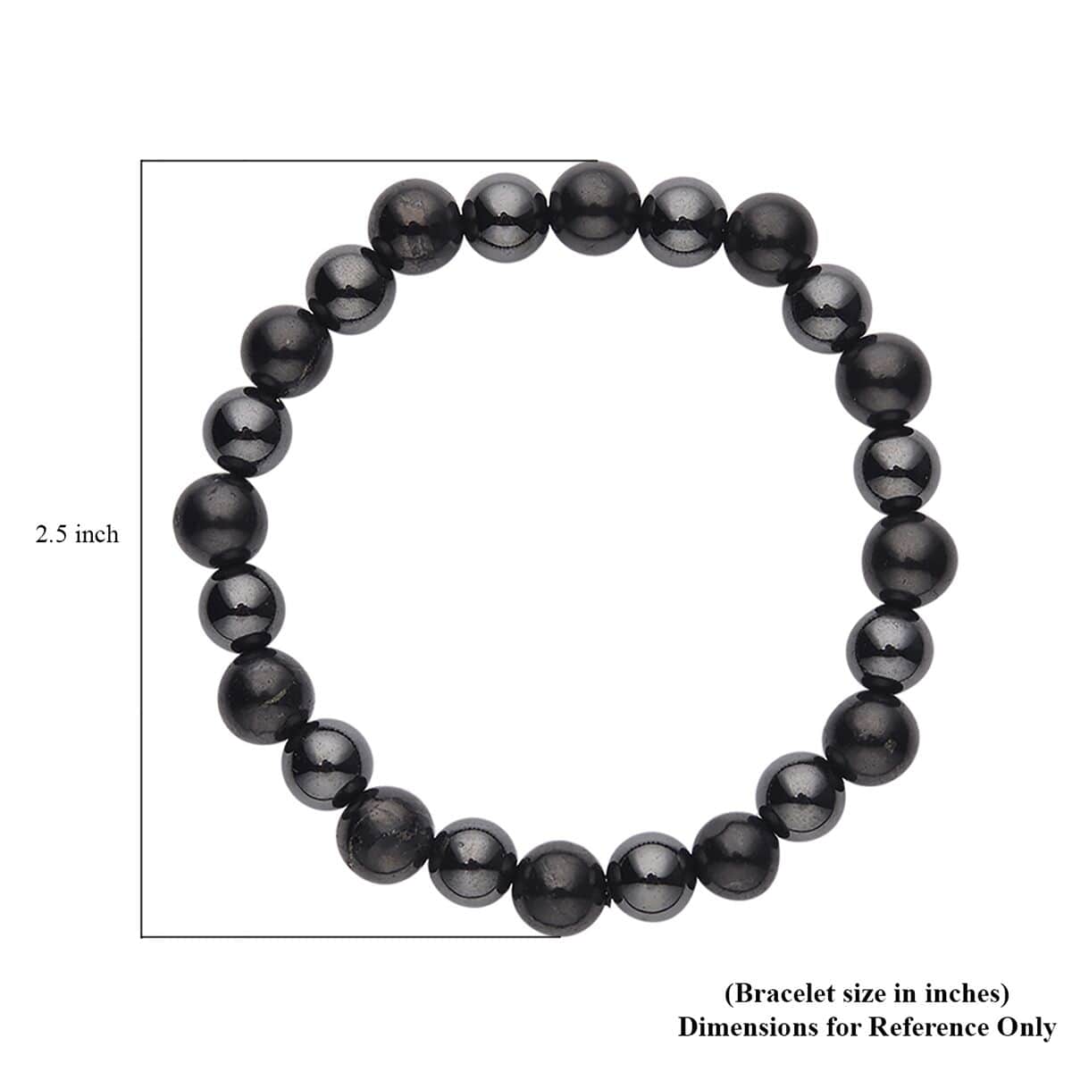 Shungite and Magnetic Hematite Stretch Bracelet 84.00 ctw image number 4