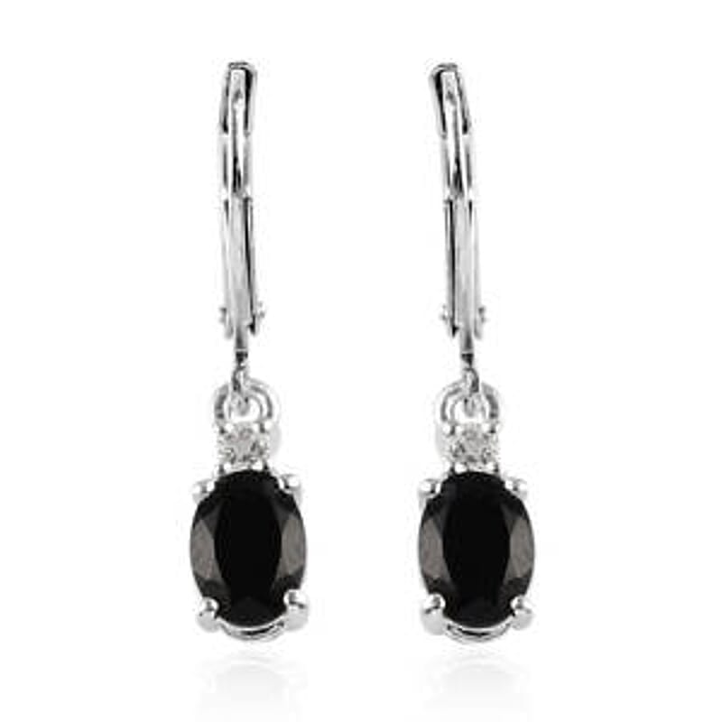 D'Joy Australian Black Tourmaline Lever Back Earrings in Sterling Silver, Topaz Earrings, Silver Jewelry Gifts For Women 1.35 ctw