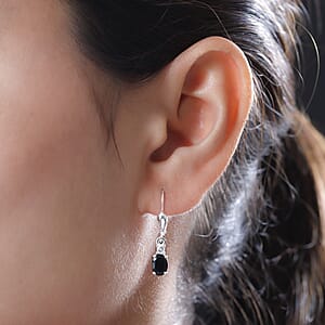 D'Joy Australian Black Tourmaline Lever Back Earrings in Sterling Silver, Topaz Earrings, Silver Jewelry Gifts For Women 1.35 ctw