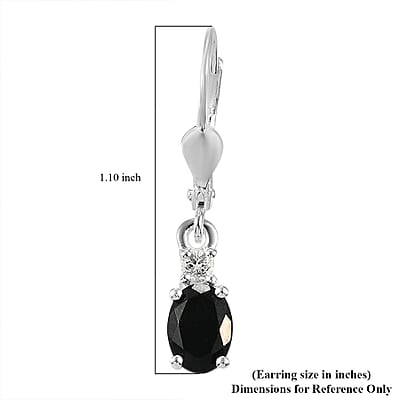 D'Joy Australian Black Tourmaline Lever Back Earrings in Sterling Silver, Topaz Earrings, Silver Jewelry Gifts For Women 1.35 ctw