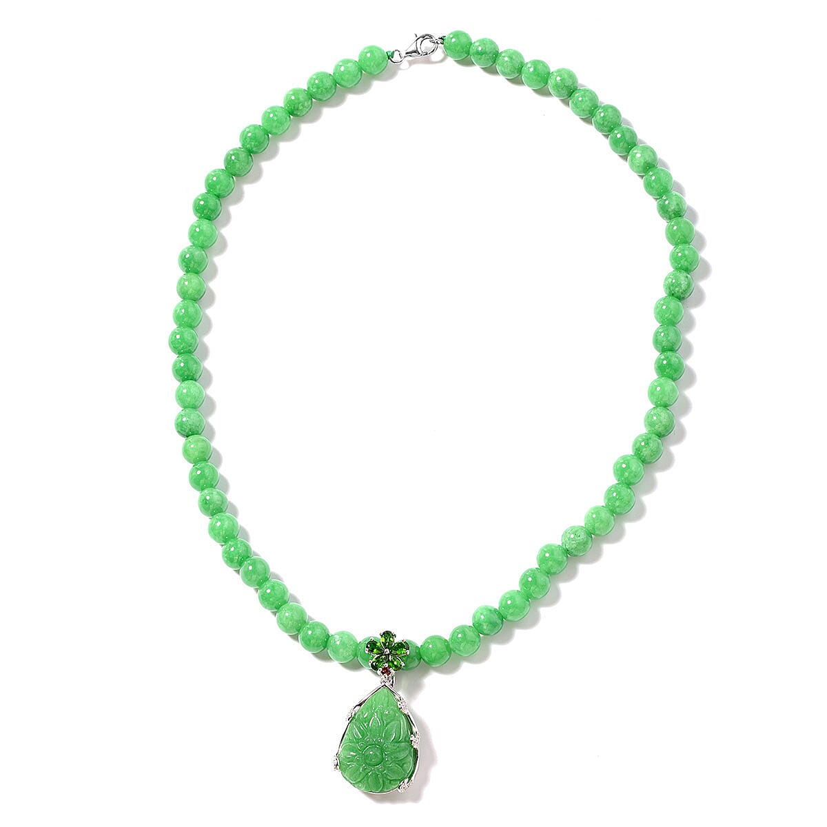 285.67 ctw Green Jade and Multi Gemstone Set of 2 Interchangeable Pendants with Necklace 18 Inch in Black Rhodium and Sterling Silver image number 1