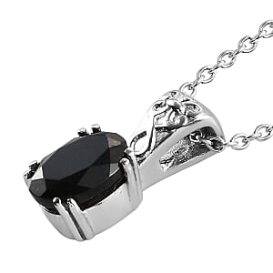 Australian Black Tourmaline 2.75 ctw Pendant Necklace in Stainless Steel 20 Inches