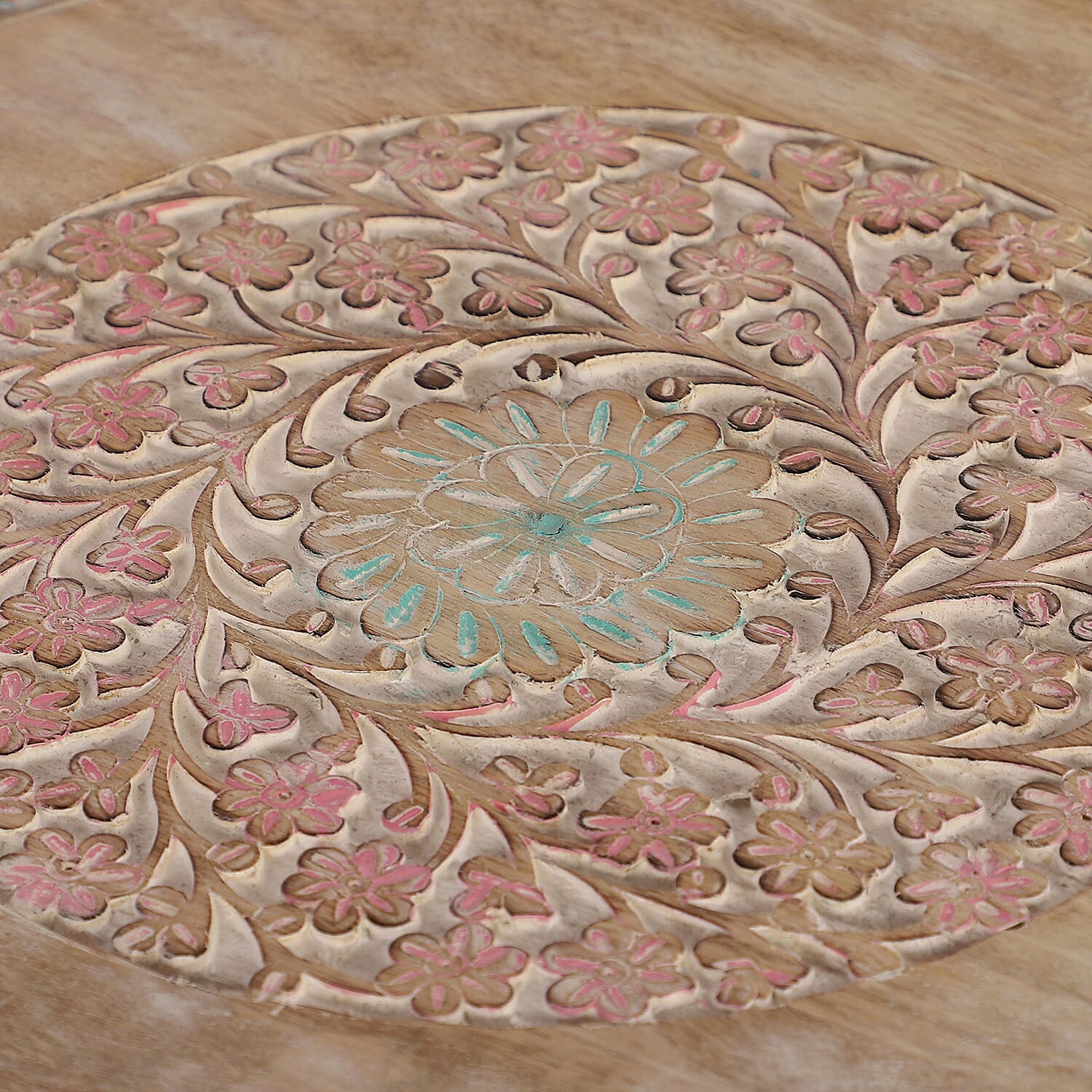 NAKKASHI Multi Color Hand Carved Wooden Table