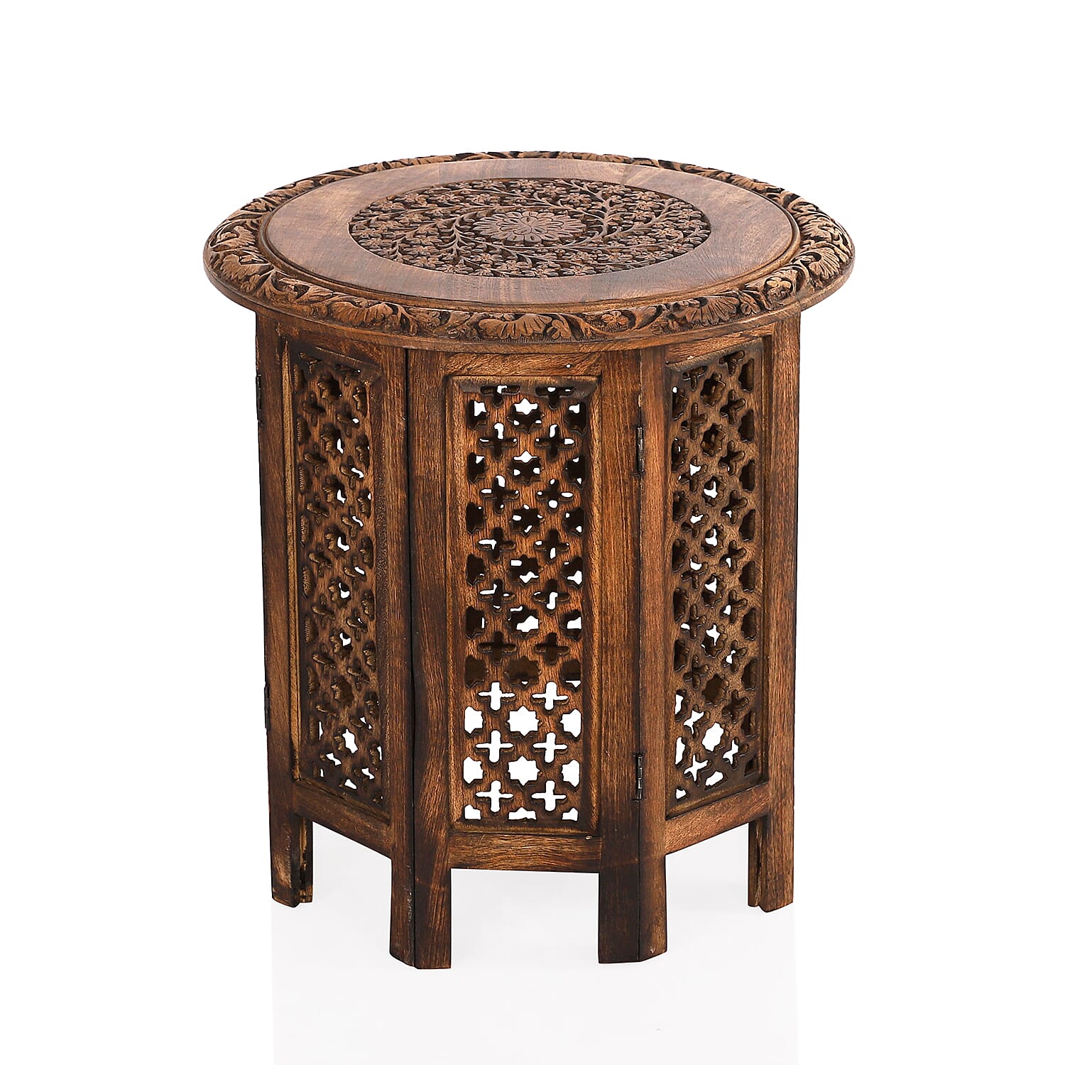 Vintage wooden Hand Carved Nested Tables