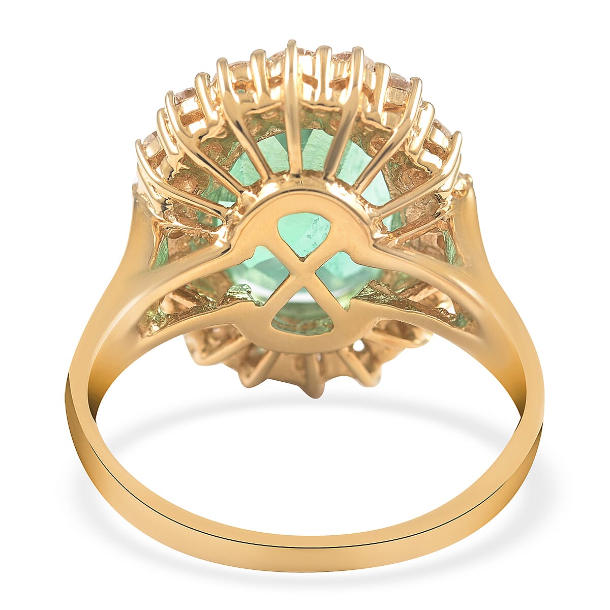 ONE OF A KIND ILIANA 18K Yellow Gold AAA Colombian Emerald and G-H SI Diamond Ring (Size 7.0) 5.65 ctw image number 4