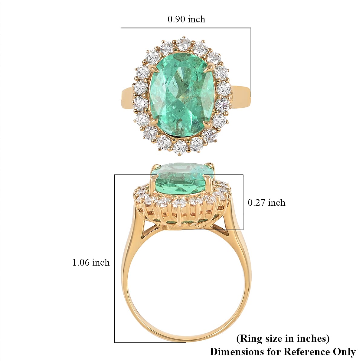 ONE OF A KIND ILIANA 18K Yellow Gold AAA Colombian Emerald and G-H SI Diamond Ring (Size 7.0) 5.65 ctw image number 5