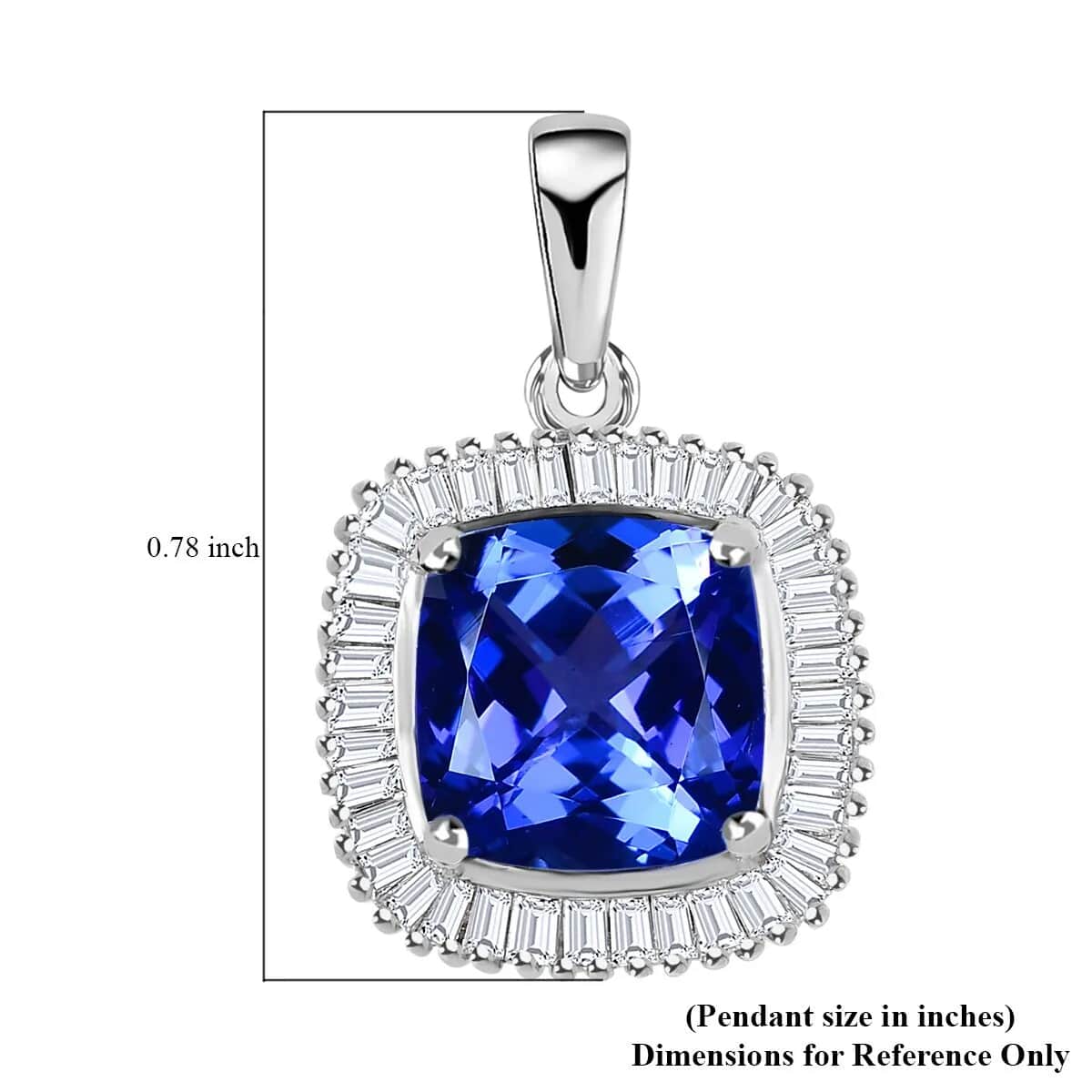 Rhapsody 950 Platinum AAAA Tanzanite Pendant, Platinum Diamond Pendant, Diamond Halo Pendant, Birthday Gifts For Her 2.85 ctw image number 6