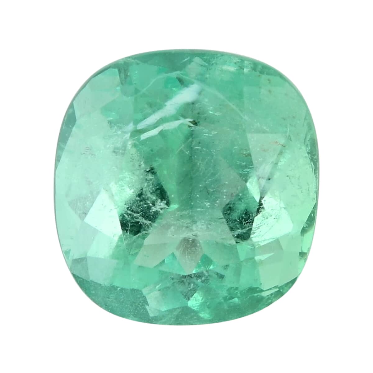 Appraised AAA Boyaca Colombian Emerald (Cush 12x11.5 mm) 7.07 ctw , Loose Gem , Loose Gemstones , Loose Stones , Jewelry Stones image number 0
