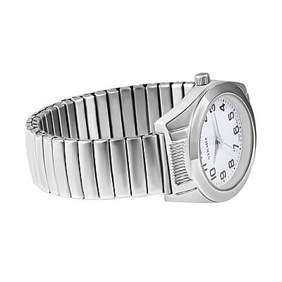 Strada Japanese Movement Water Resistant Stretch Bracelet Watch with Stainless Steel Strap (37.60x32mm) (6.50-7.0 Inches)