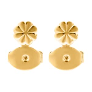 14K Yellow Gold Over Sterling Silver Flower Shape Earring Lifter Push Backs