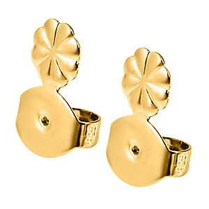 14K Yellow Gold Over Sterling Silver Flower Shape Earring Lifter Push Backs