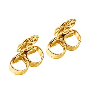14K Yellow Gold Over Sterling Silver Flower Shape Earring Lifter Push Backs