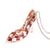 Austrian Crystal, Enameled High Heel Pendant Necklace 29 Inches and Mirror image number 2