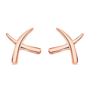 Rachel Galley Molto Kiss Stud Earrings, Sterling Silver Studs, Vermeil 18K Rose Gold Plated Earrings