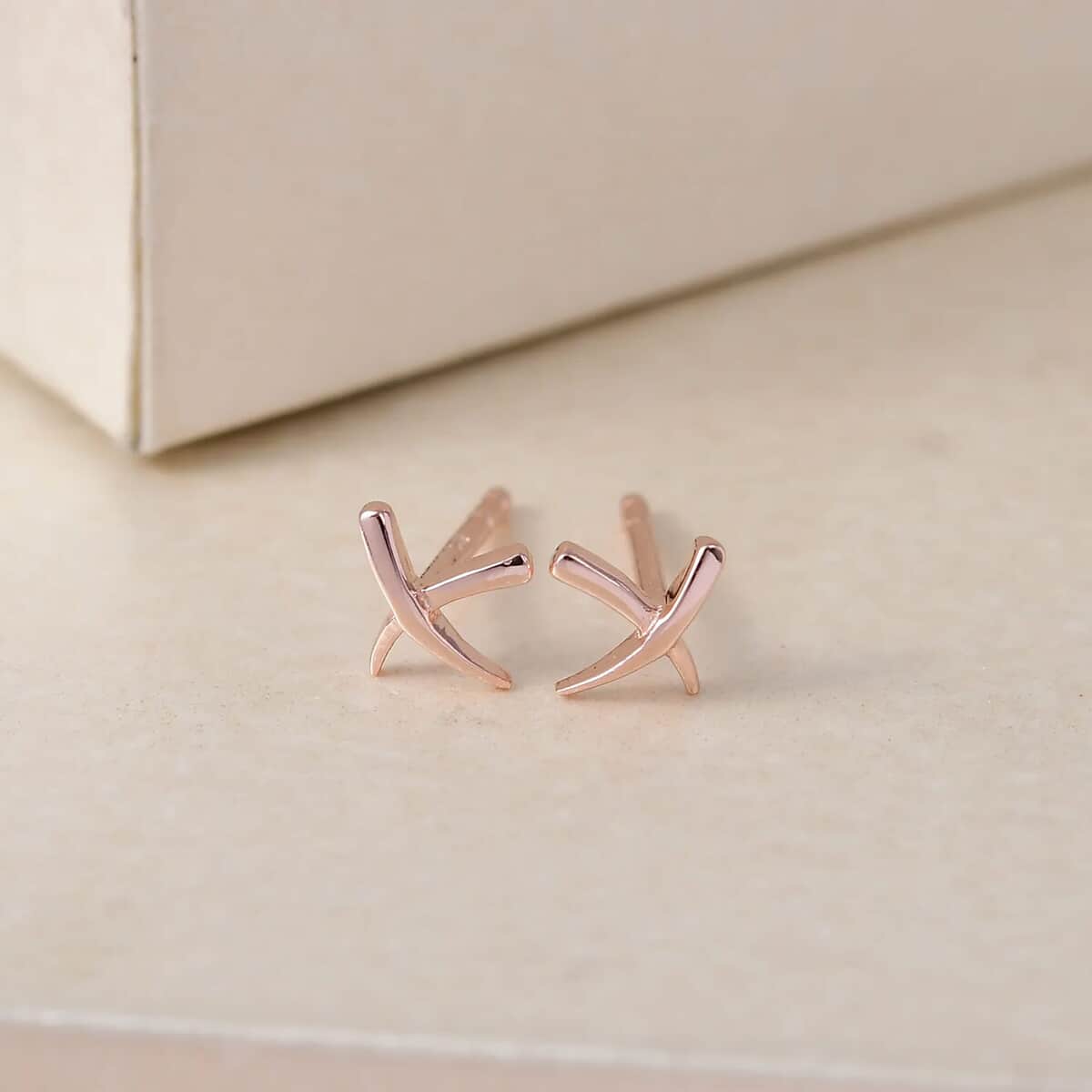 Rachel Galley Molto Kiss Stud Earrings, Sterling Silver Studs, Vermeil 18K Rose Gold Plated Earrings image number 1