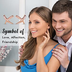 Rachel Galley Molto Kiss Stud Earrings, Sterling Silver Studs, Vermeil 18K Rose Gold Plated Earrings