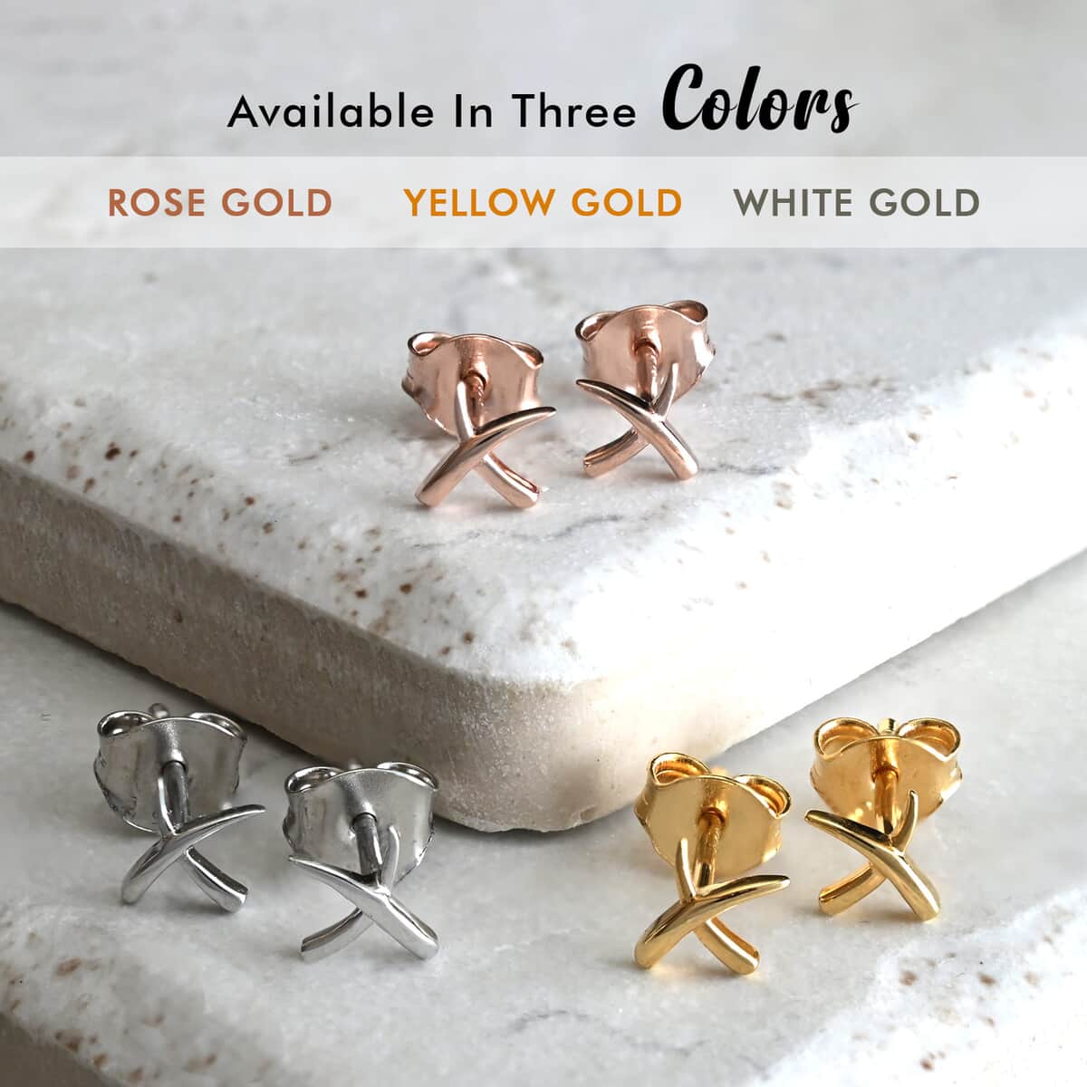 Rachel Galley Molto Kiss Stud Earrings, Sterling Silver Studs, Vermeil 18K Rose Gold Plated Earrings image number 4