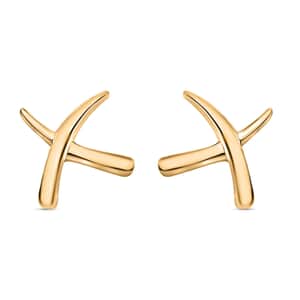 Rachel Galley Molto Kiss Stud Earrings, Sterling Silver Studs, Vermeil 18K Yellow Gold Plated Earrings