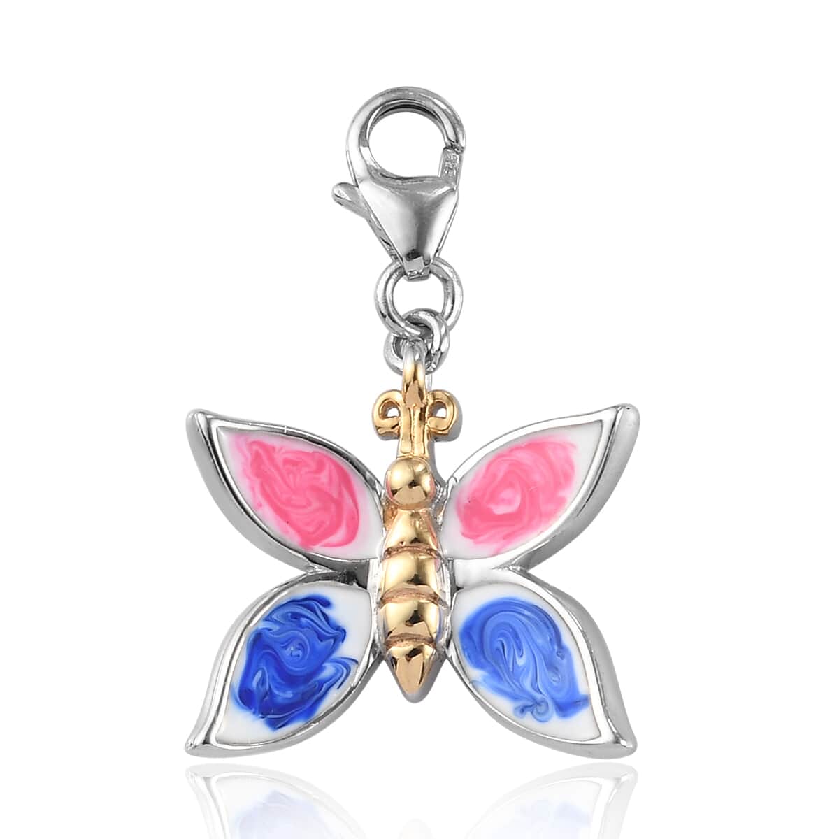 Charmes D'Joy Enameled Butterfly Charm Vermeil Yellow Gold and Platinum Over Sterling Silver image number 0