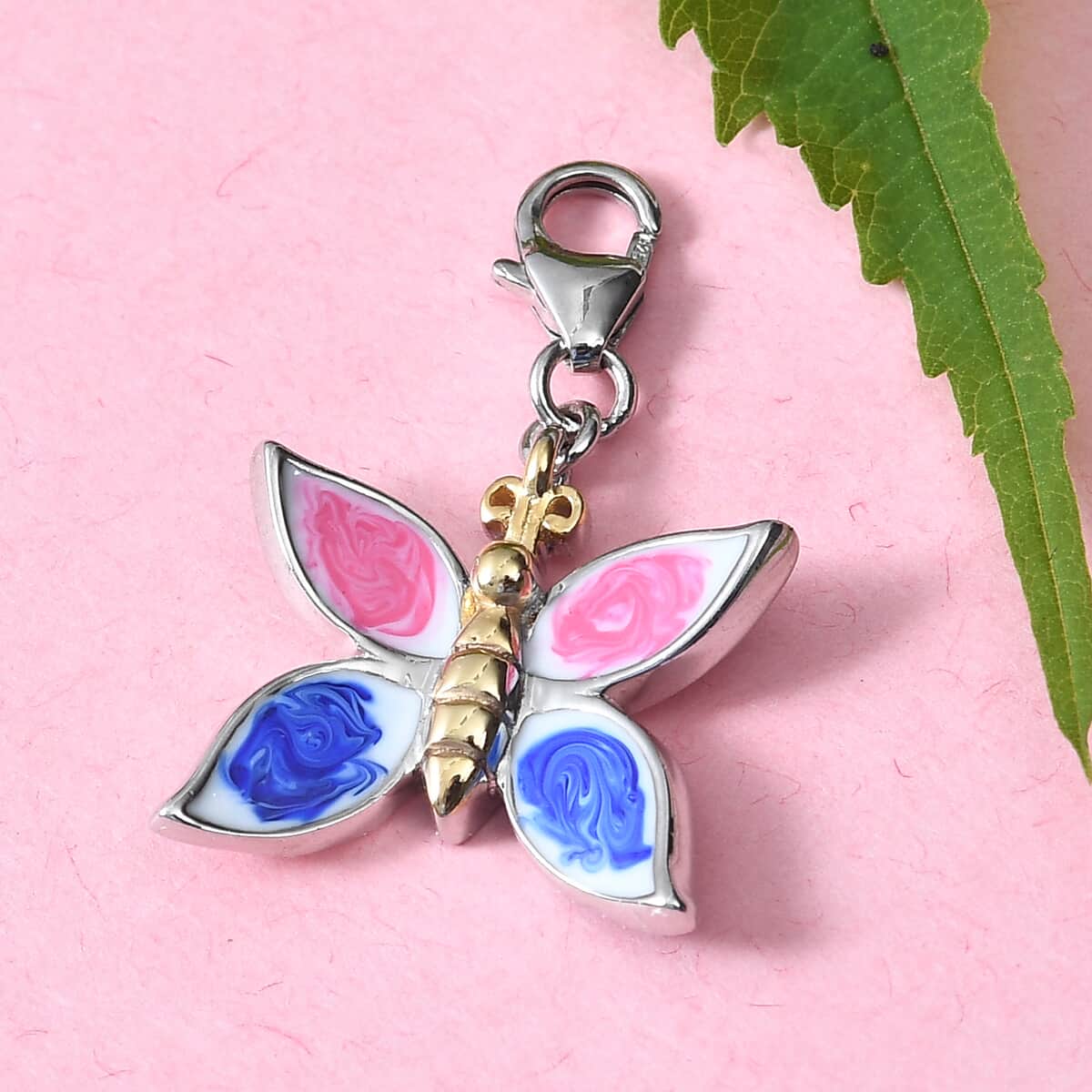 Charmes D'Joy Enameled Butterfly Charm Vermeil Yellow Gold and Platinum Over Sterling Silver image number 1