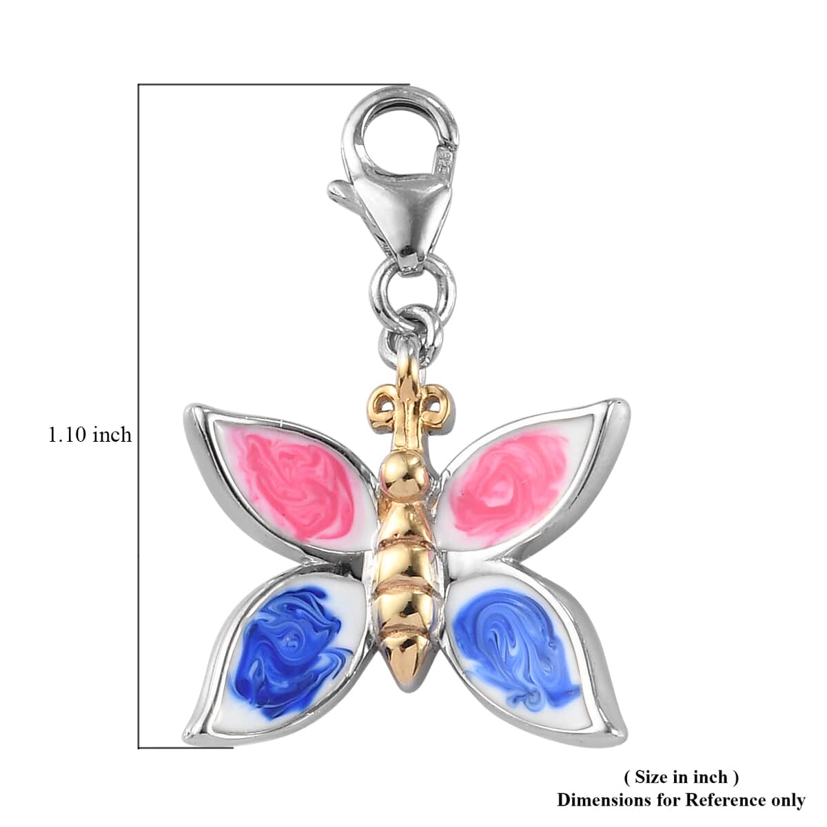 Charmes D'Joy Enameled Butterfly Charm Vermeil Yellow Gold and Platinum Over Sterling Silver image number 3