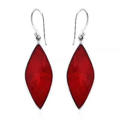 Bali Legacy Sponge Coral Dangle Drop Earrings in Sterling Silver, Carved Flower Earrings, Silver Jewelry For Women
