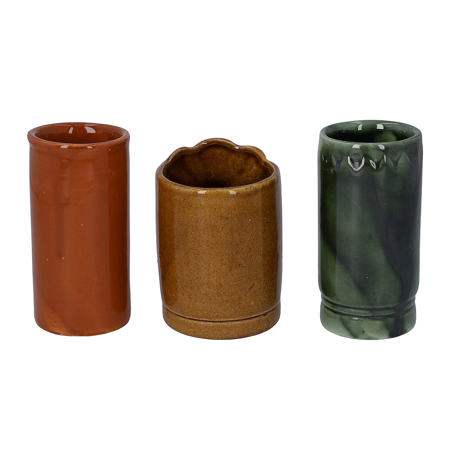 Set of 3 Multi Color Ceramics Tropical Hawaiian Tiki Mugs
