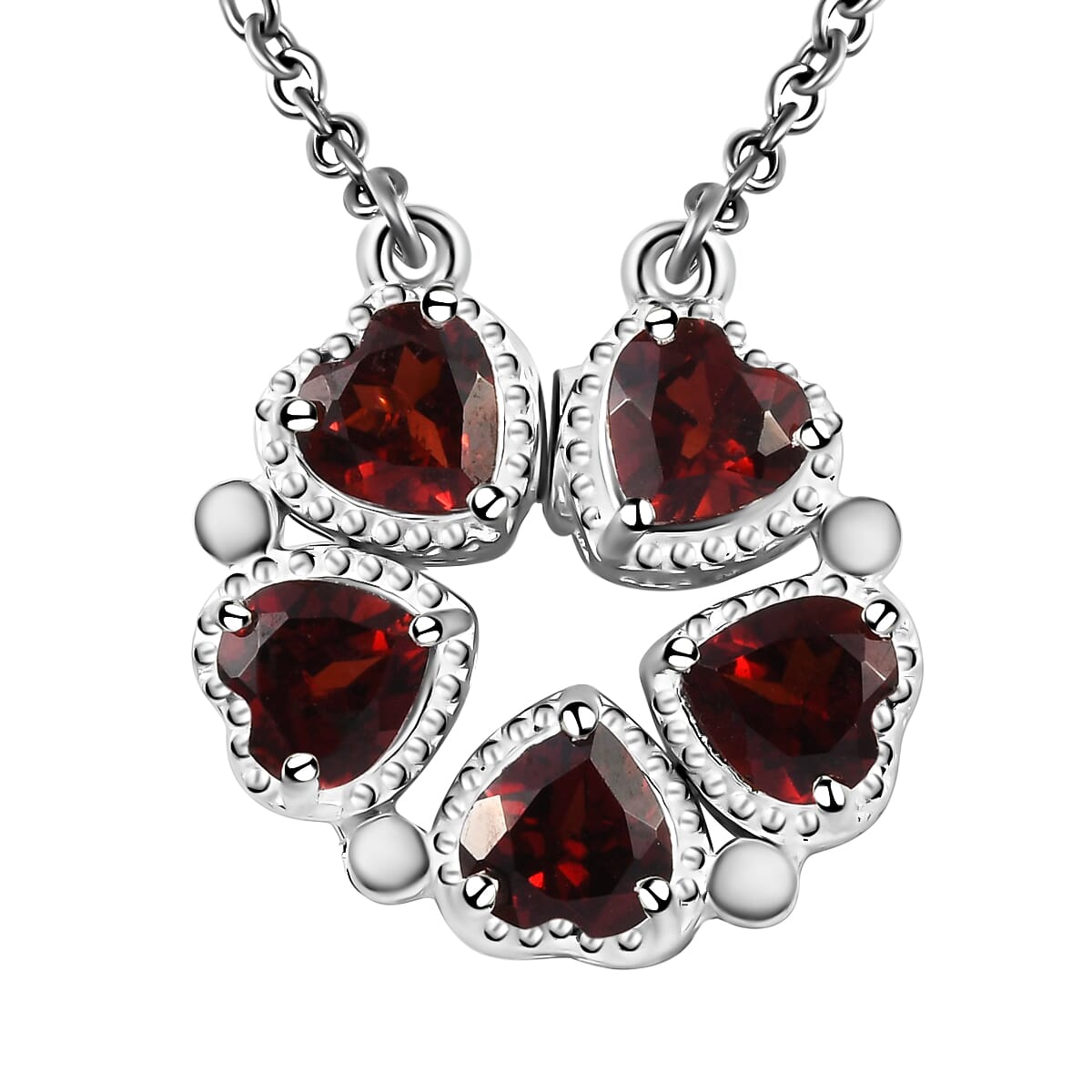 Mozambique Garnet Multi Wear Necklace (18 in) in Sterling Silver 3.10 ctw image number 0