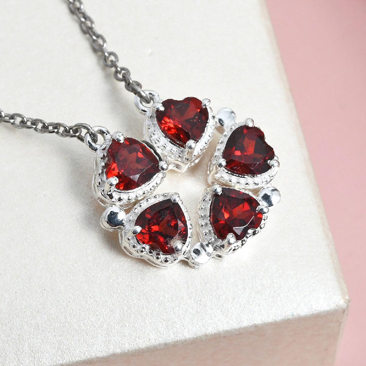 Mozambique Garnet Multi Wear Necklace (18 in) in Sterling Silver 3.10 ctw image number 1
