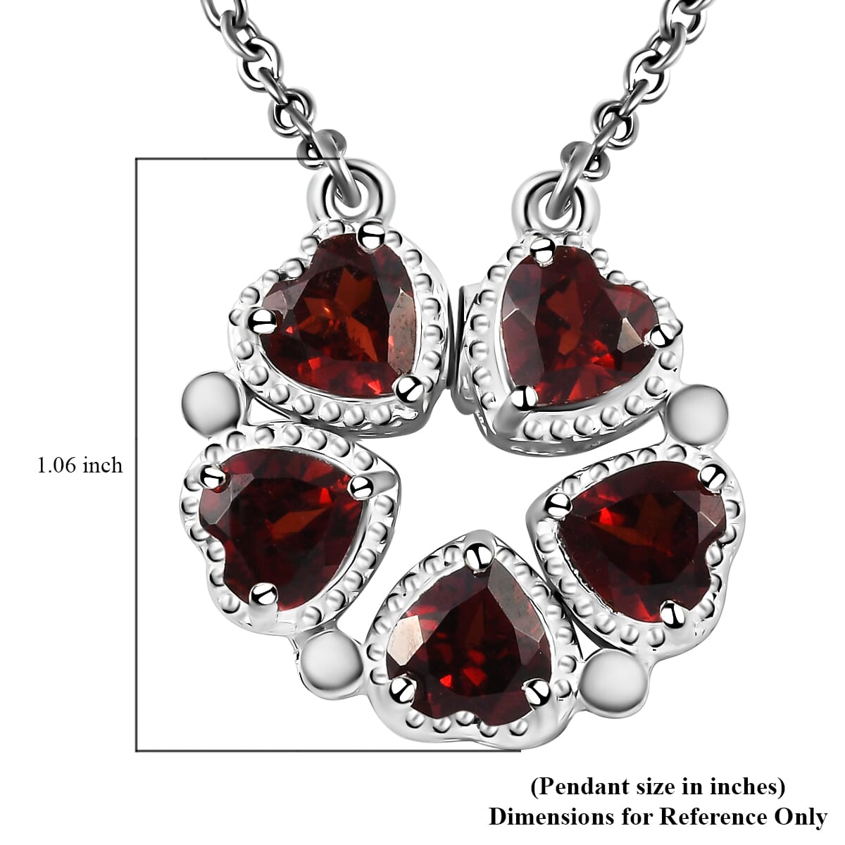 Mozambique Garnet Multi Wear Necklace (18 in) in Sterling Silver 3.10 ctw image number 5