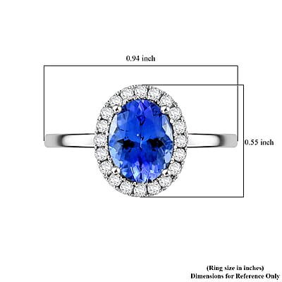 Iliana 18K White Gold AAA Tanzanite, Diamond (G-H, SI) Ring (Size 10.0) 1.85 ctw