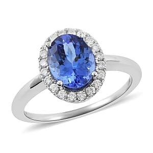 Iliana 18K White Gold AAA Tanzanite, Diamond (G-H, SI) Ring (Size 8.0) 1.85 ctw