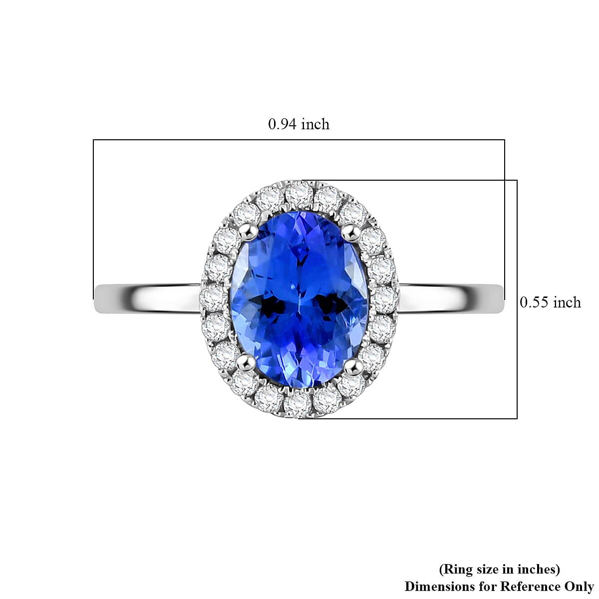 Iliana 18K White Gold AAA Tanzanite, Diamond (G-H, SI) Ring (Size 9.0) 1.85 ctw