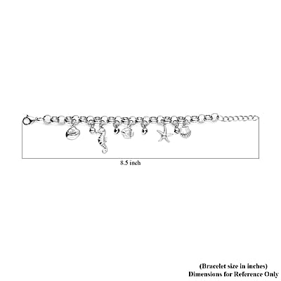 Multi Charms Bracelet in Stainless Steel (7-8In)