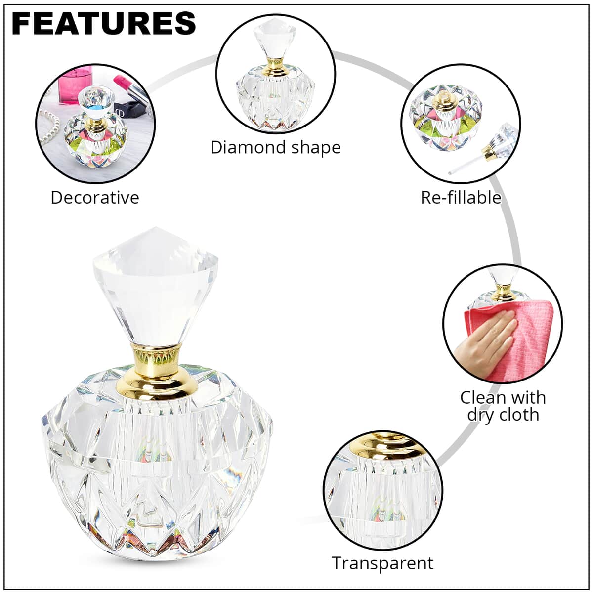 Decorative & Functional Re-fillable Perfume Bottle (5 ml) image number 2