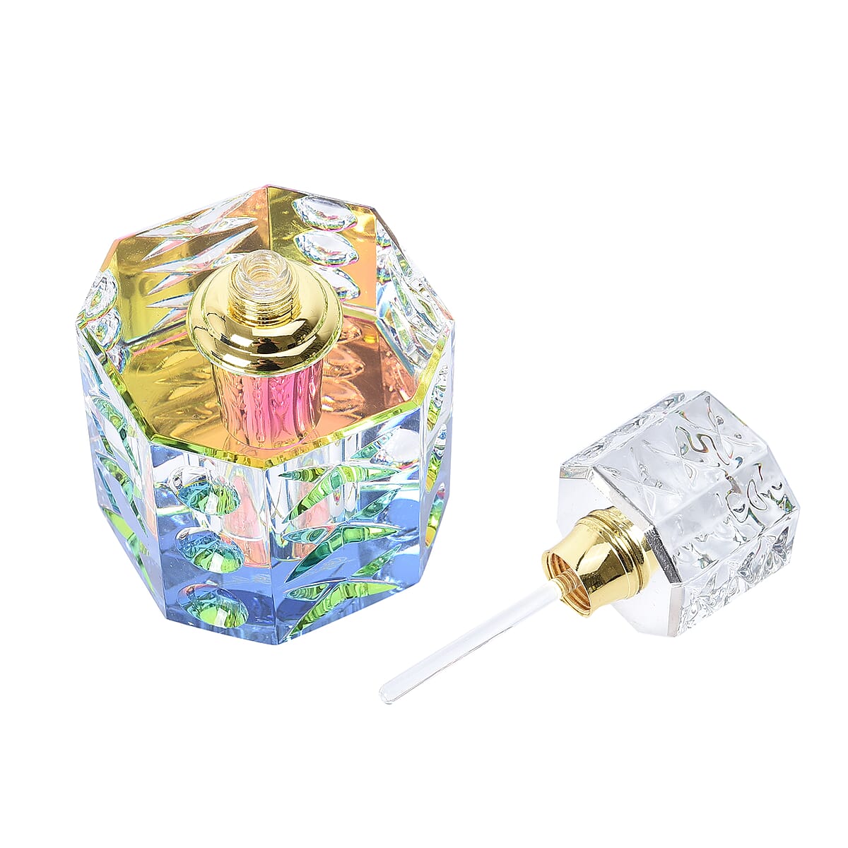 Octagon Decorative & Functional Re-fillable Perfume Bottle (5 ml) , Small Glass Perfume Bottle , Most Beautiful Perfume Oil Bottles , 5ml Perfume Bottle image number 3