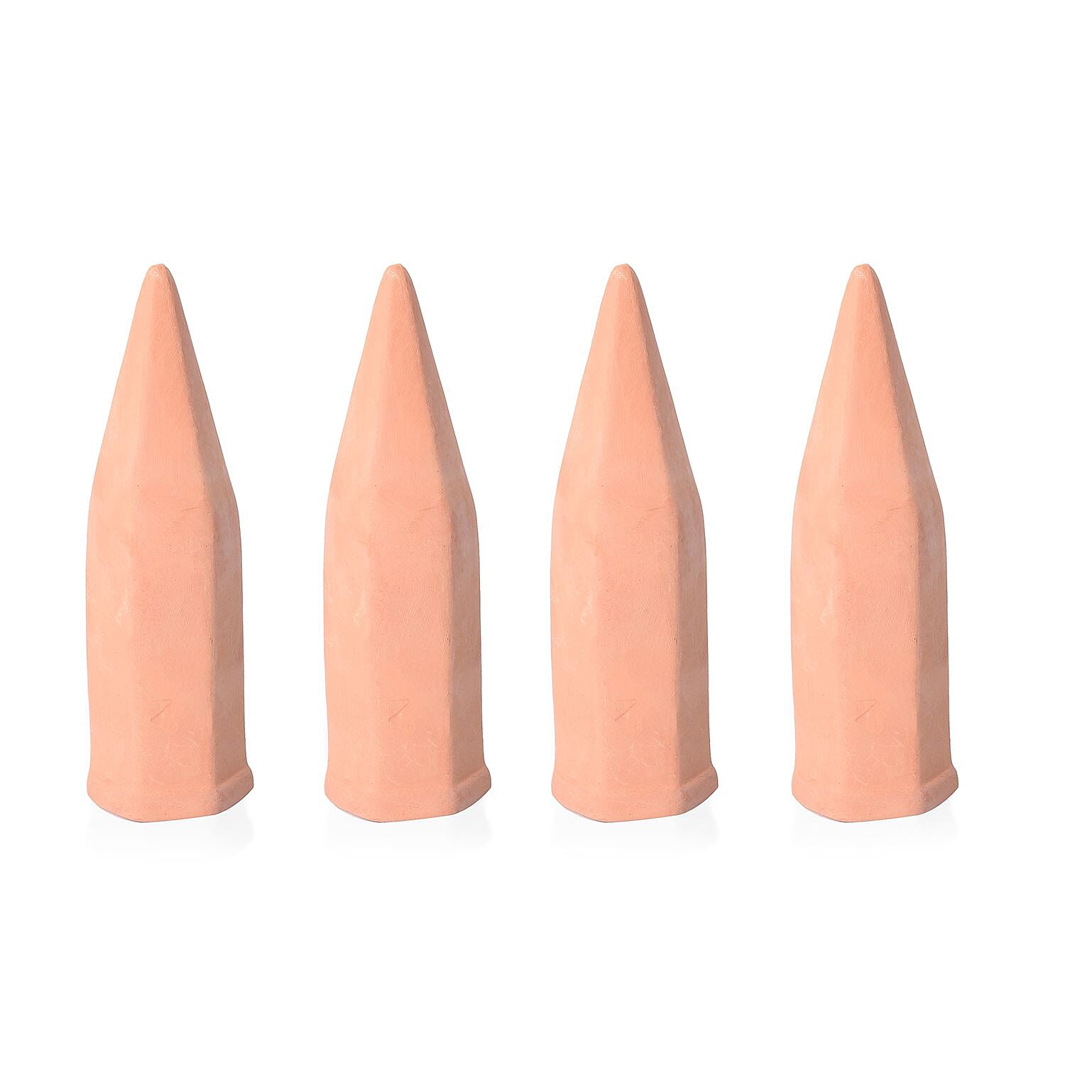 Handcrafted, Eco-friendly, Made In India, Drip irrigation set of 4 Terracotta Ceramic Self Watering Plant Feeder Spikes