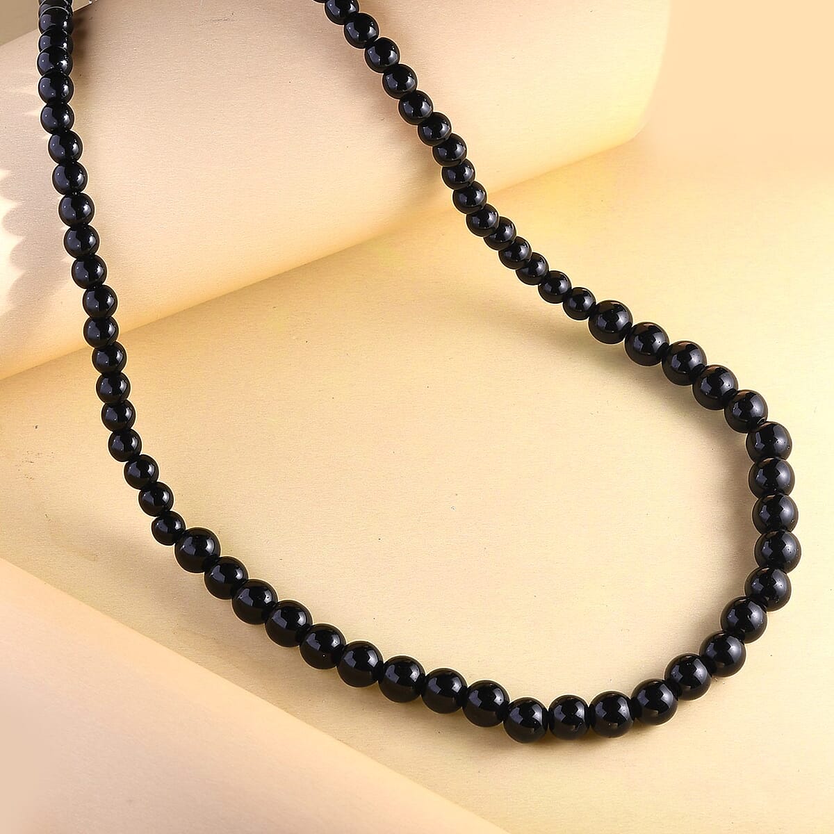 California Black Jade Bead Necklace in Sterling Silver, Bolo Necklace For Women, Beads Jewelry 171.50 ctw (20-26 Inches) image number 1