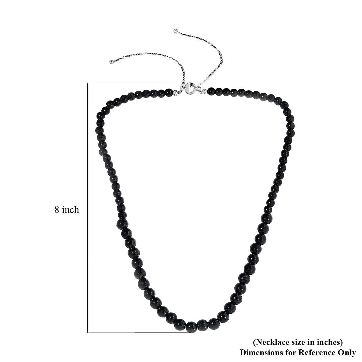 California Black Jade Bead Necklace in Sterling Silver, Bolo Necklace For Women, Beads Jewelry 171.50 ctw (20-26 Inches) image number 5