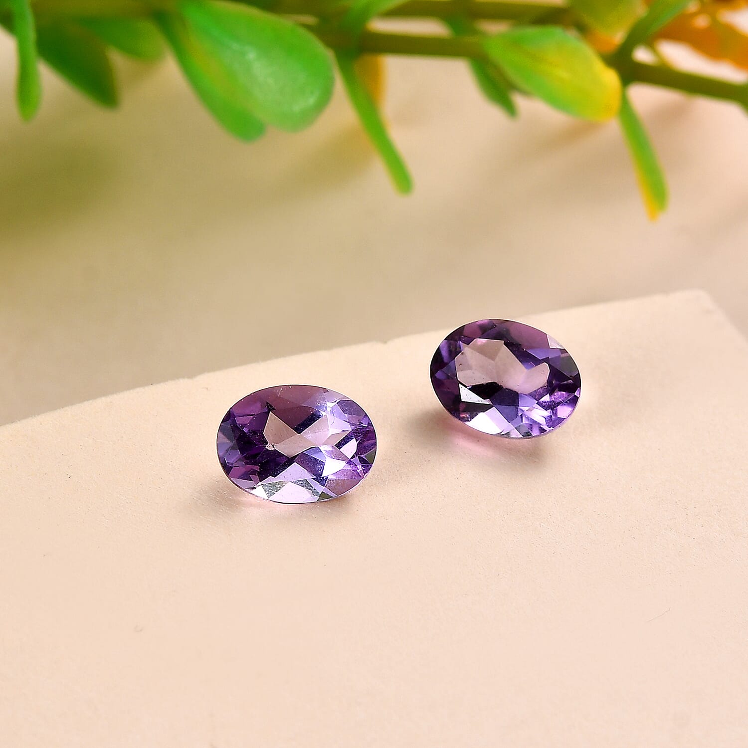 Rose De France Amethyst Set of 2 (Ovl 8x6 mm) 1.94 ctw Loose Gemstone