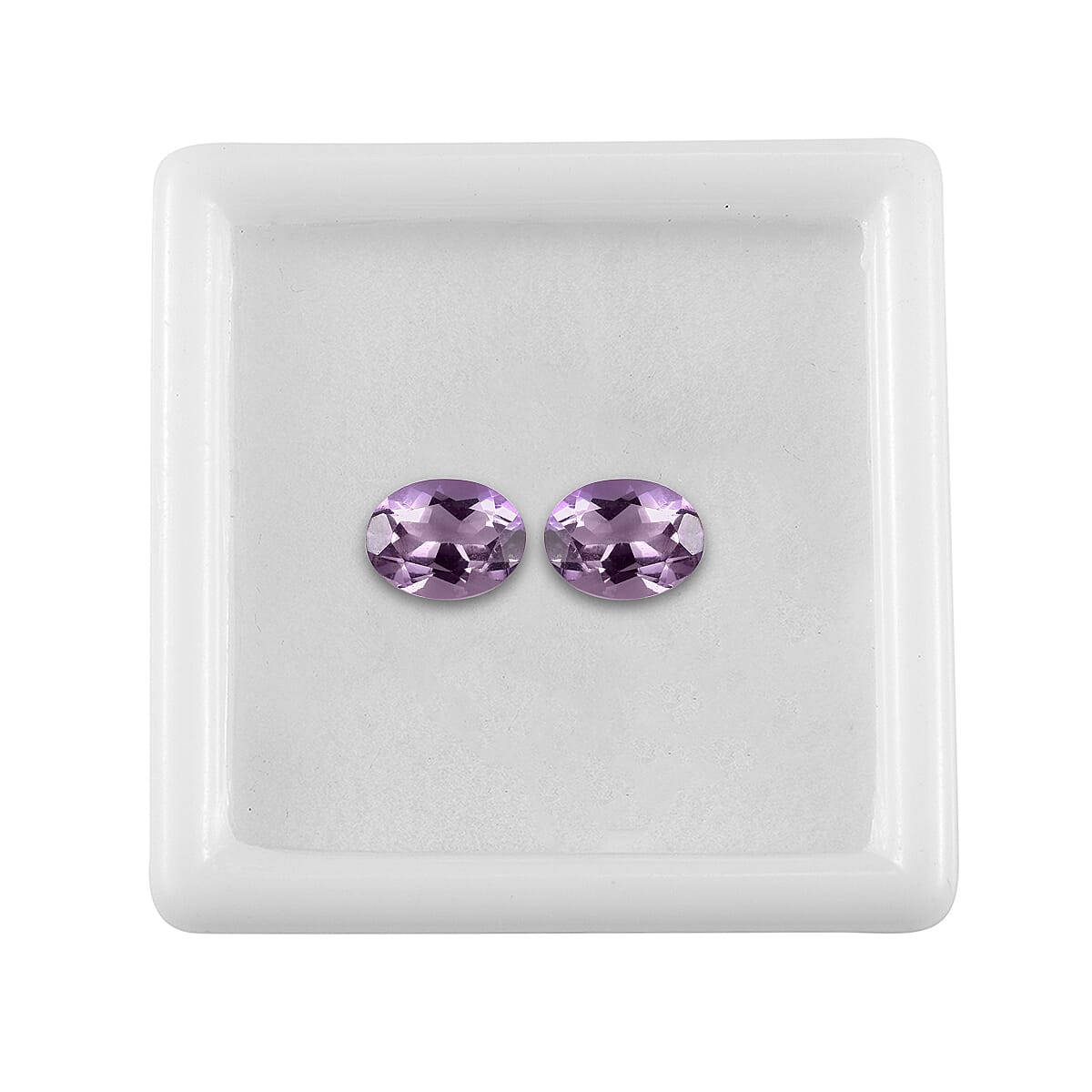 Rose De France Amethyst Set of 2 (Ovl 8x6 mm) 1.94 ctw Loose Gemstone