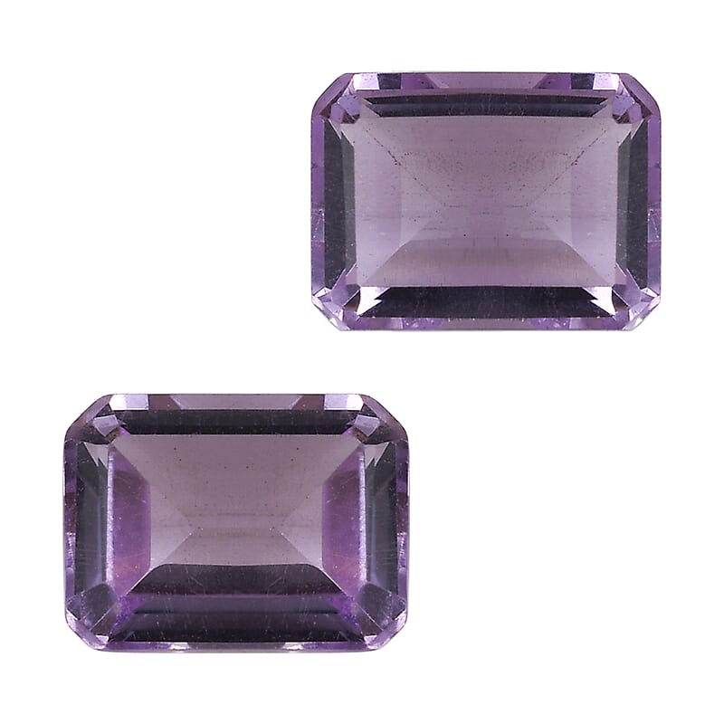 AA Rose De France Amethyst Set of 2 (Oct 8x6mm) 2.35 ctw Loose gemstone