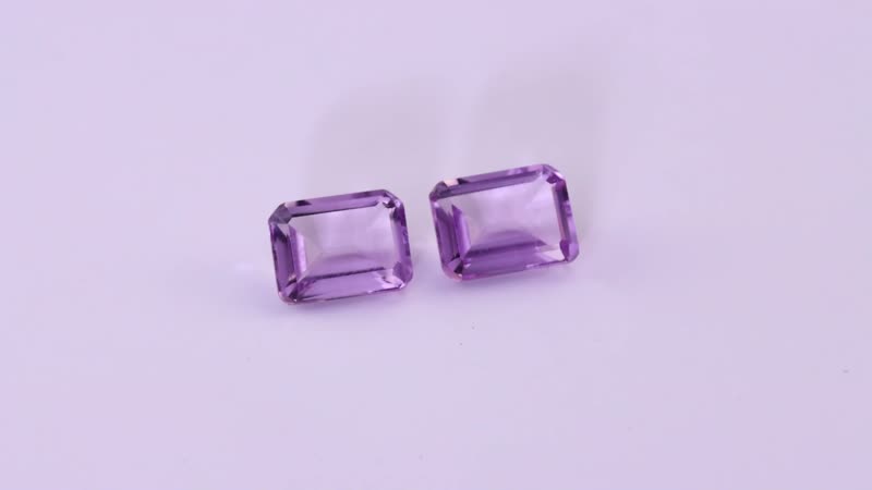 AA Rose De France Amethyst Set of 2 (Oct 8x6mm) 2.35 ctw Loose gemstone