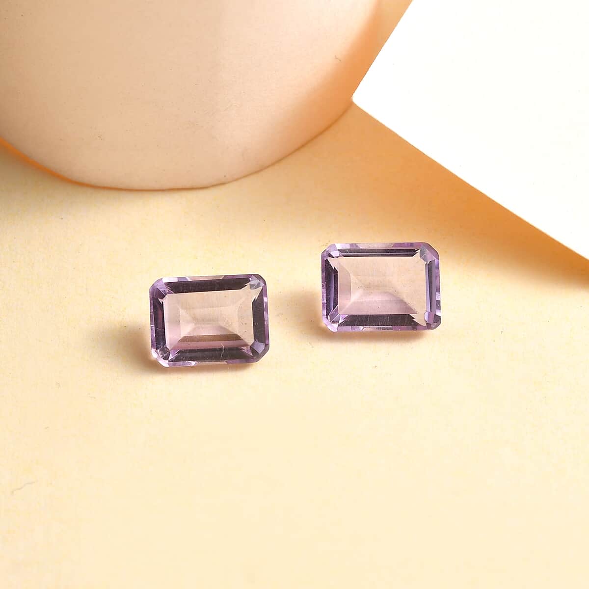 AA Rose De France Amethyst Set of 2 (Oct 8x6mm) 2.35 ctw Loose Gemstone image number 1