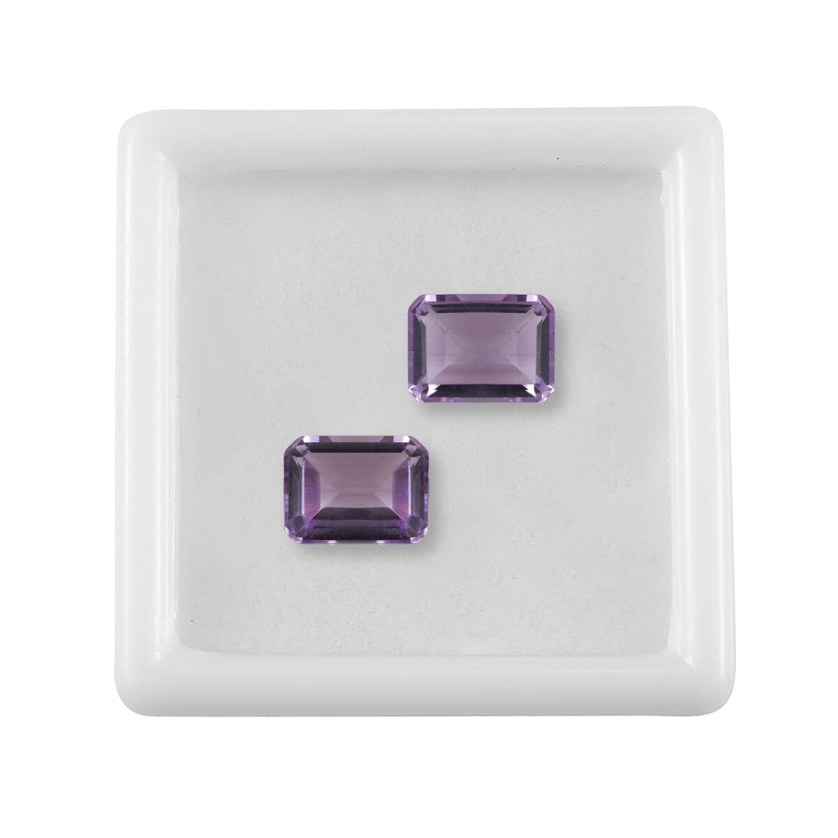 AA Rose De France Amethyst Set of 2 (Oct 8x6mm) 2.35 ctw Loose Gemstone image number 3