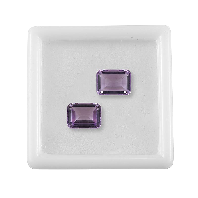 AA Rose De France Amethyst Set of 2 (Oct 8x6mm) 2.35 ctw Loose gemstone