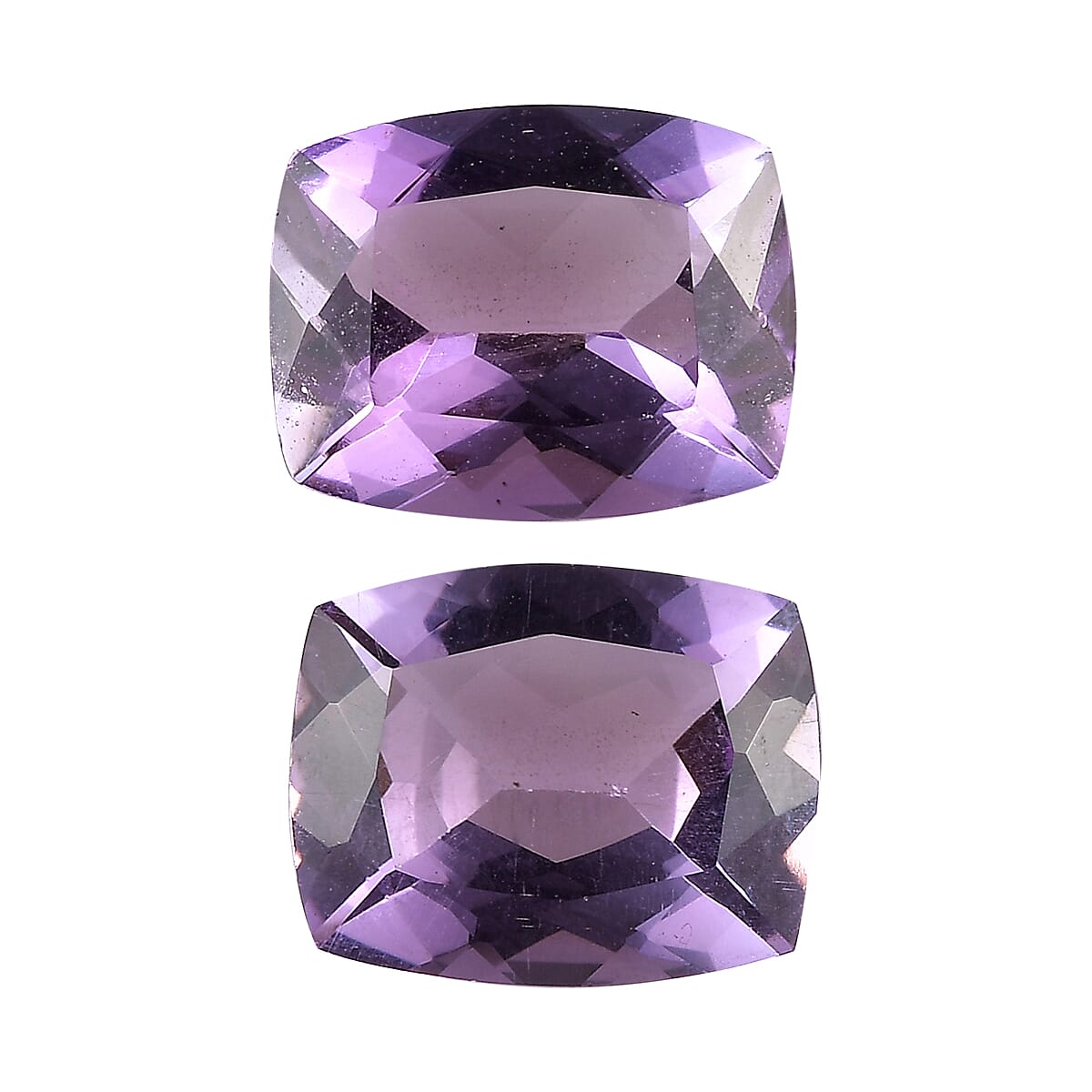 Rose De France Amethyst Set of 2 (Cush 10x8 mm) 4.75 ctw Loose Gemstone