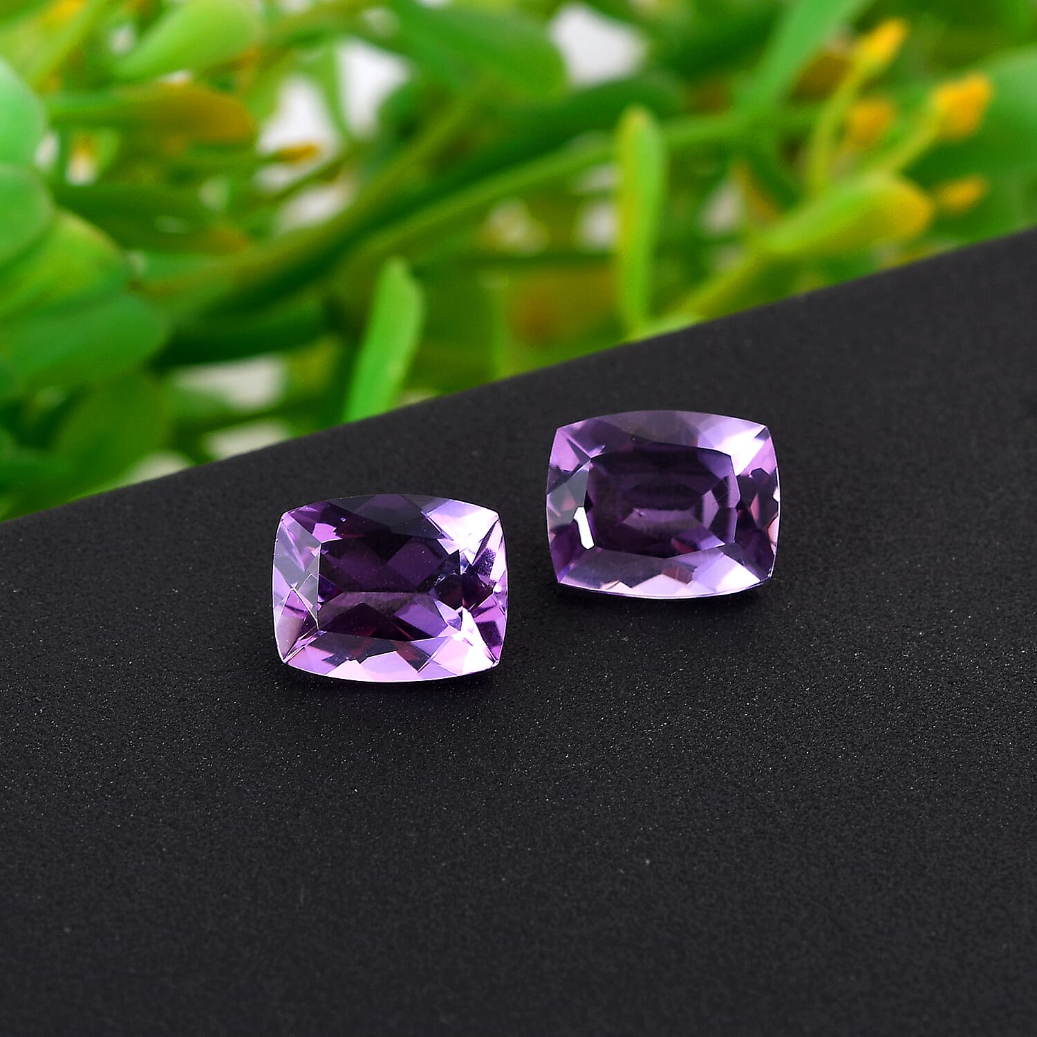 Rose De France Amethyst Set of 2 (Cush 10x8 mm) 4.75 ctw Loose Gemstone