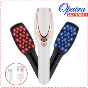 Opatra LUX Hair Brush Light and Massage Therapy with USB Charger , Electric Hair Brush , LED Light Therapy , Scalp Massager Brush